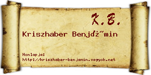Kriszhaber Benjámin névjegykártya